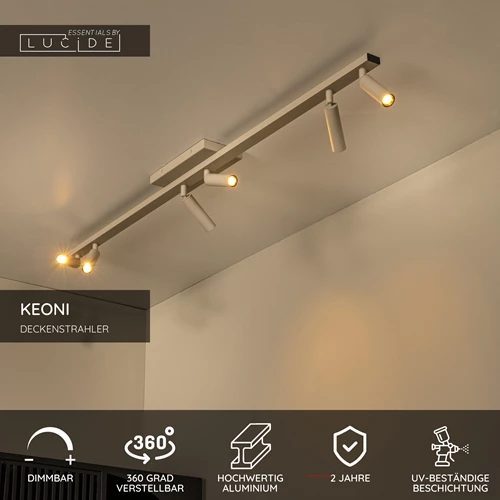 Lucide KEONI - Deckenstrahler - 6xG9 - Taupe | Essential - USP